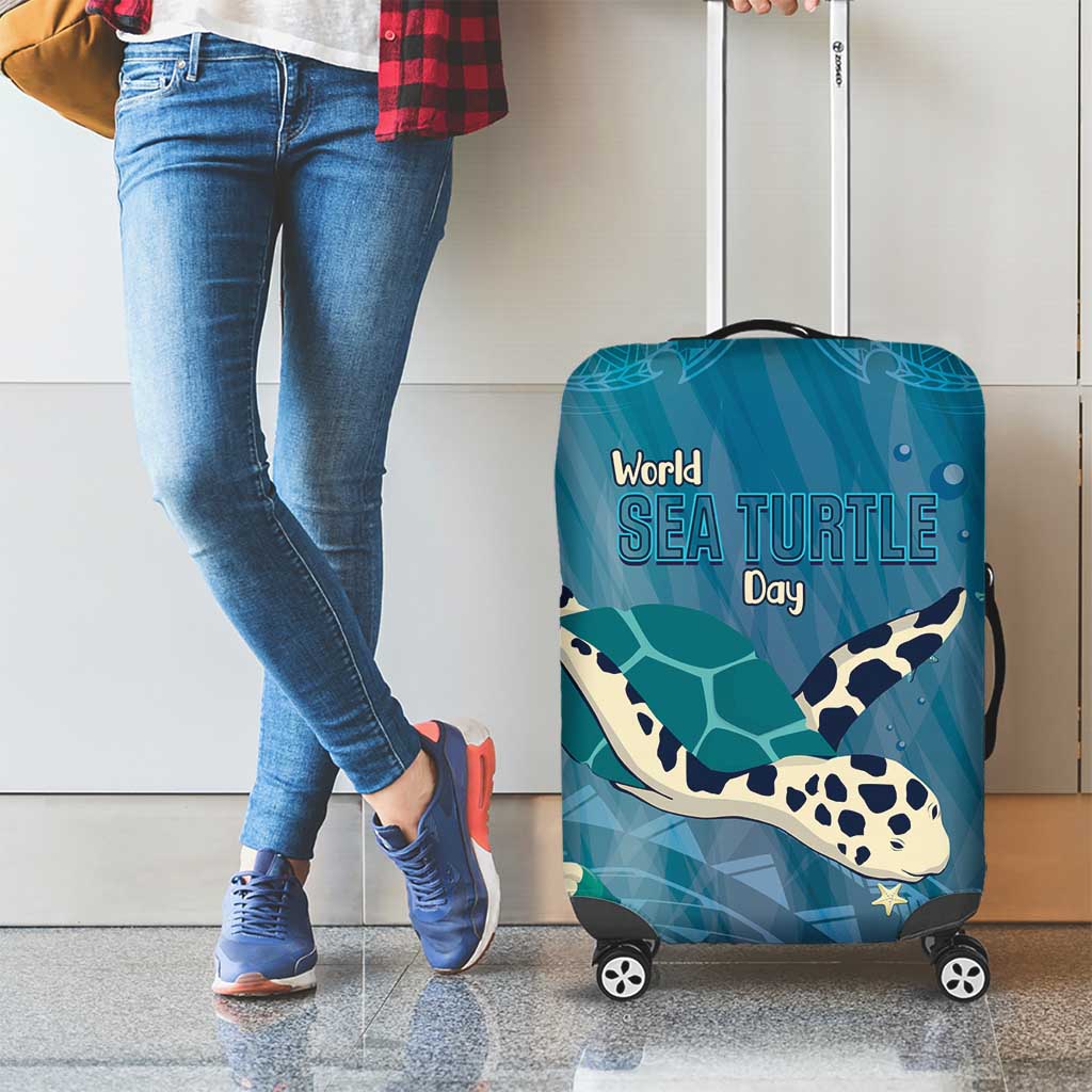 World Sea Turtle Day Polynesia Luggage Cover Go With The Flow