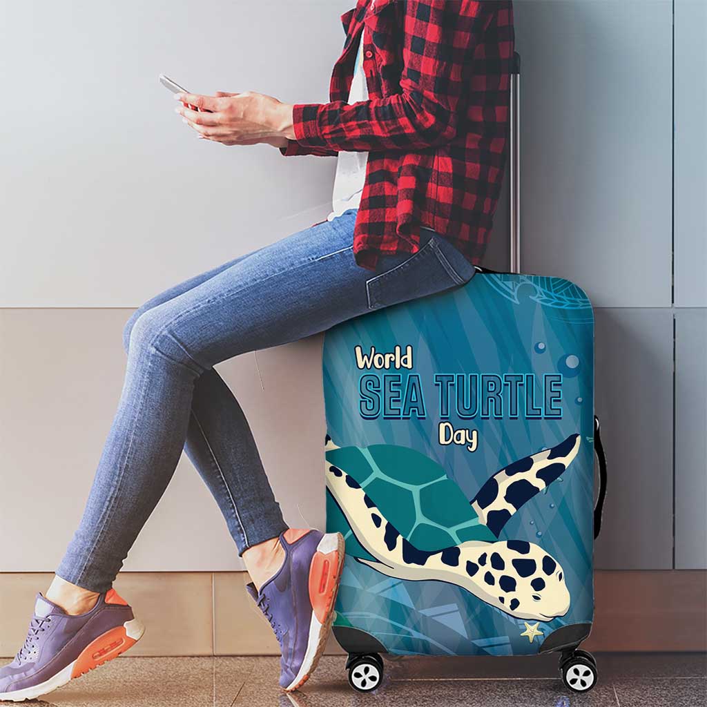 World Sea Turtle Day Polynesia Luggage Cover Go With The Flow