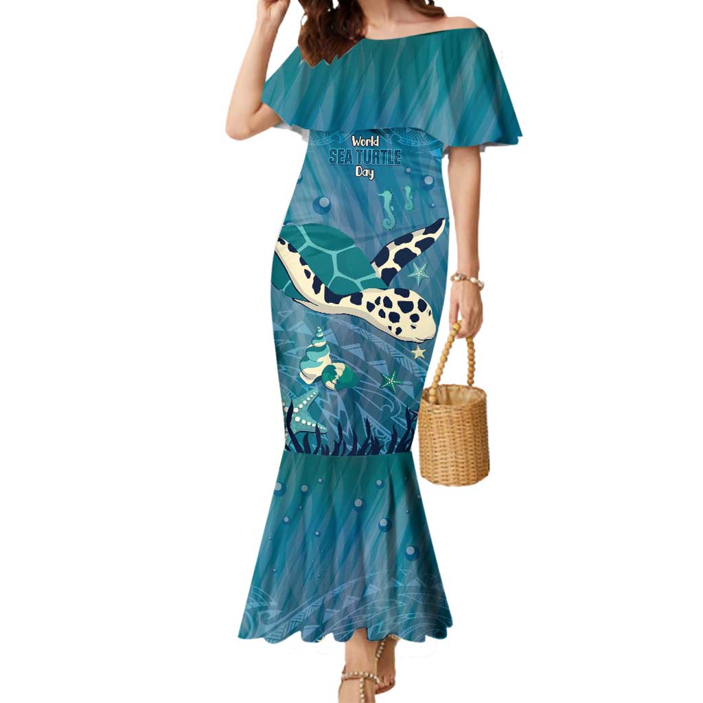 World Sea Turtle Day Polynesia Mermaid Dress Go With The Flow