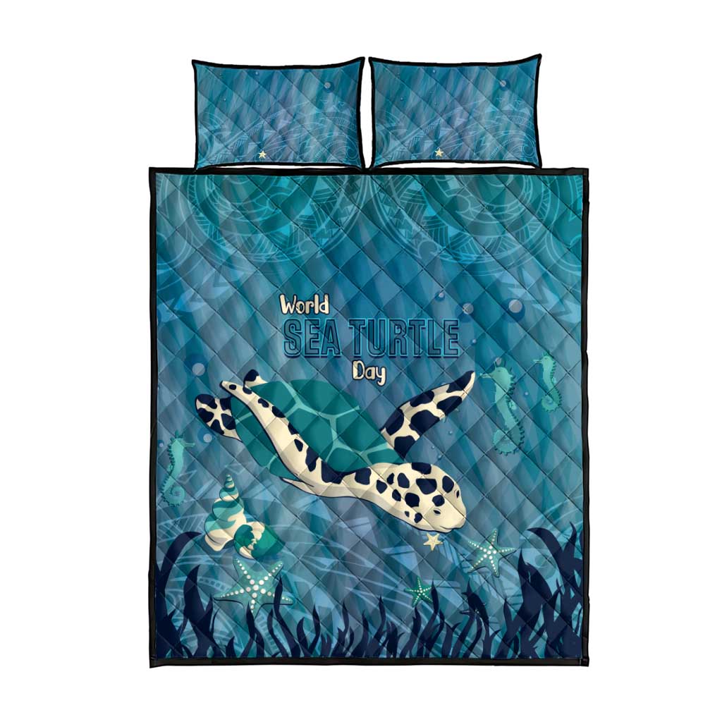 World Sea Turtle Day Polynesia Quilt Bed Set Go With The Flow