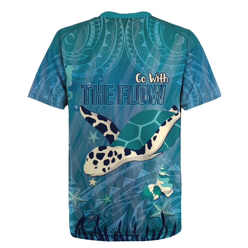 World Sea Turtle Day Polynesia Rugby Jersey Go With The Flow