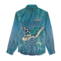 World Sea Turtle Day Polynesia Women Casual Shirt Go With The Flow