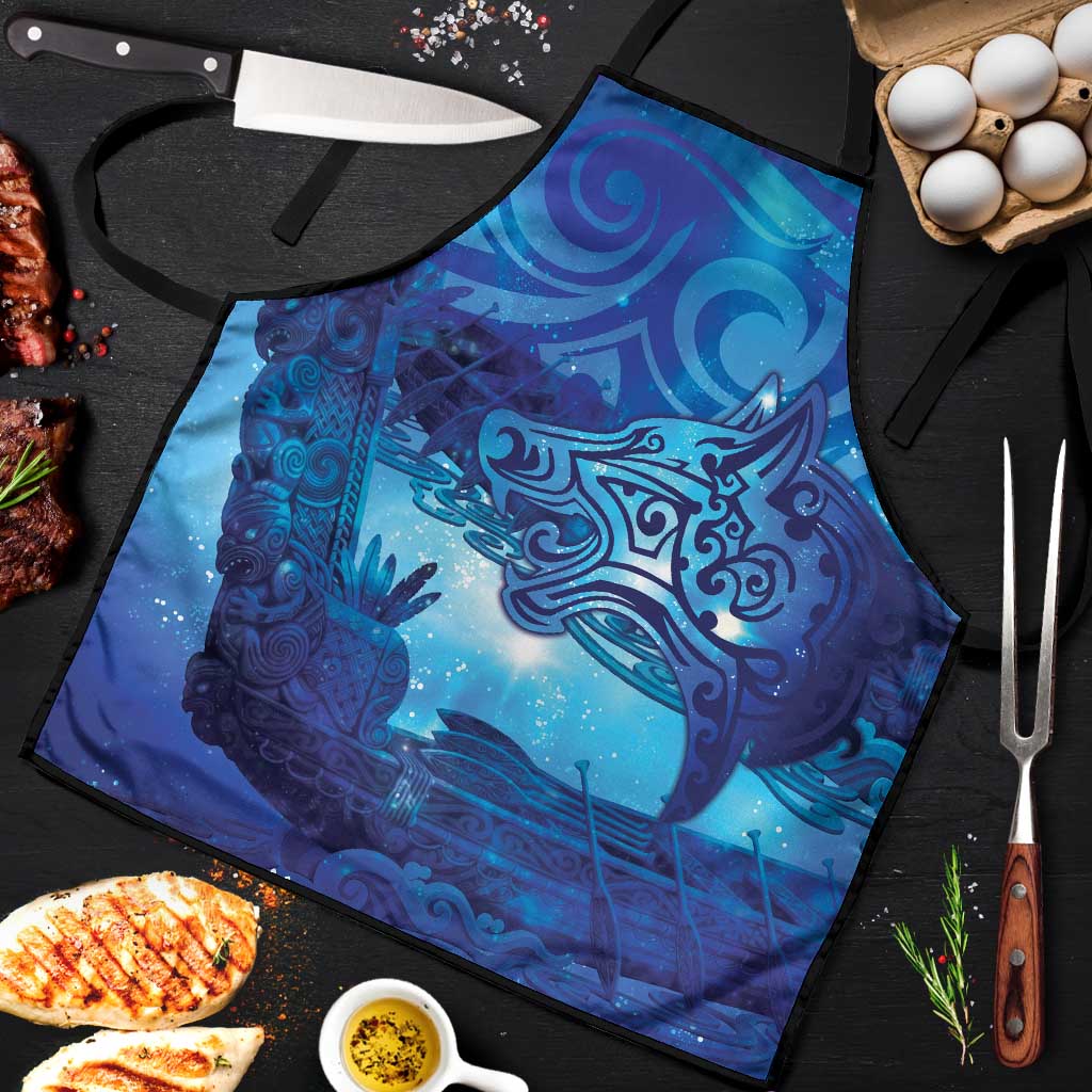 Kuri New Zealand Matariki Apron Aotearoa Dog Waka Maori New Year Galaxy Vibes LT14 Blue - Polynesian Pride