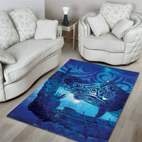 Kuri New Zealand Matariki Area Rug Aotearoa Dog Waka Maori New Year Galaxy Vibes