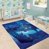 Kuri New Zealand Matariki Area Rug Aotearoa Dog Waka Maori New Year Galaxy Vibes