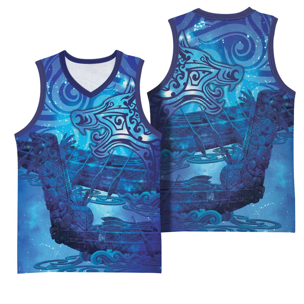 Kuri New Zealand Matariki Basketball Jersey Aotearoa Dog Waka Maori New Year Galaxy Vibes LT14 - Polynesian Pride