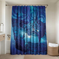 Kuri New Zealand Matariki Bathroom Set Aotearoa Dog Waka Maori New Year Galaxy Vibes LT14 Shower Curtain Only Blue - Polynesian Pride