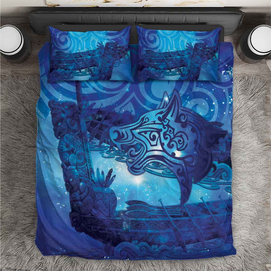 Kuri New Zealand Matariki Bedding Set Aotearoa Dog Waka Maori New Year Galaxy Vibes LT14 Blue - Polynesian Pride