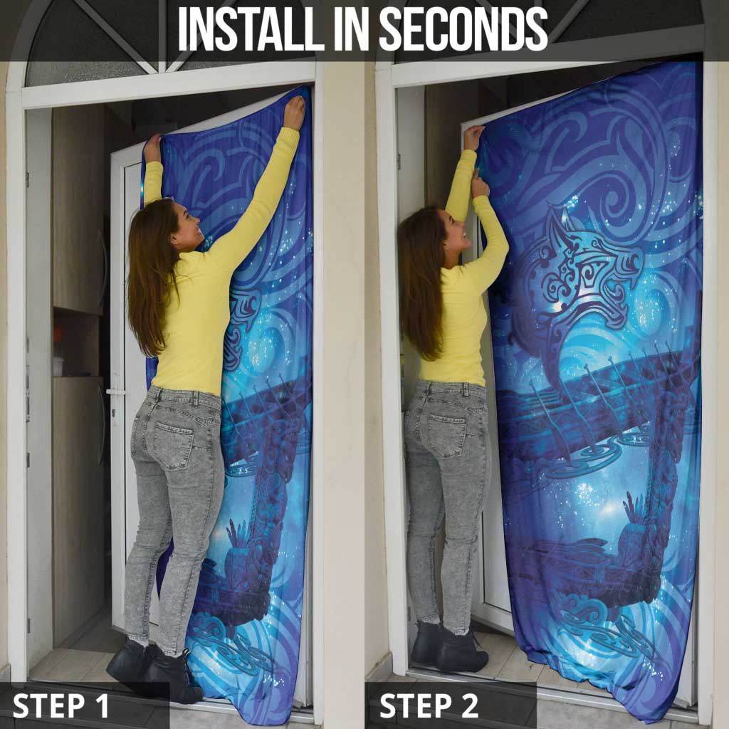 Kuri New Zealand Matariki Door Cover Aotearoa Dog Waka Maori New Year Galaxy Vibes LT14 - Polynesian Pride
