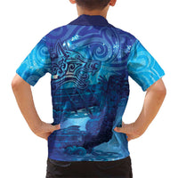 Kuri New Zealand Matariki Family Matching Off Shoulder Maxi Dress and Hawaiian Shirt Aotearoa Dog Waka Maori New Year Galaxy Vibes LT14 - Polynesian Pride