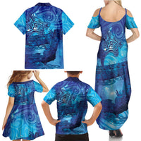 Kuri New Zealand Matariki Family Matching Summer Maxi Dress and Hawaiian Shirt Aotearoa Dog Waka Maori New Year Galaxy Vibes LT14 - Polynesian Pride