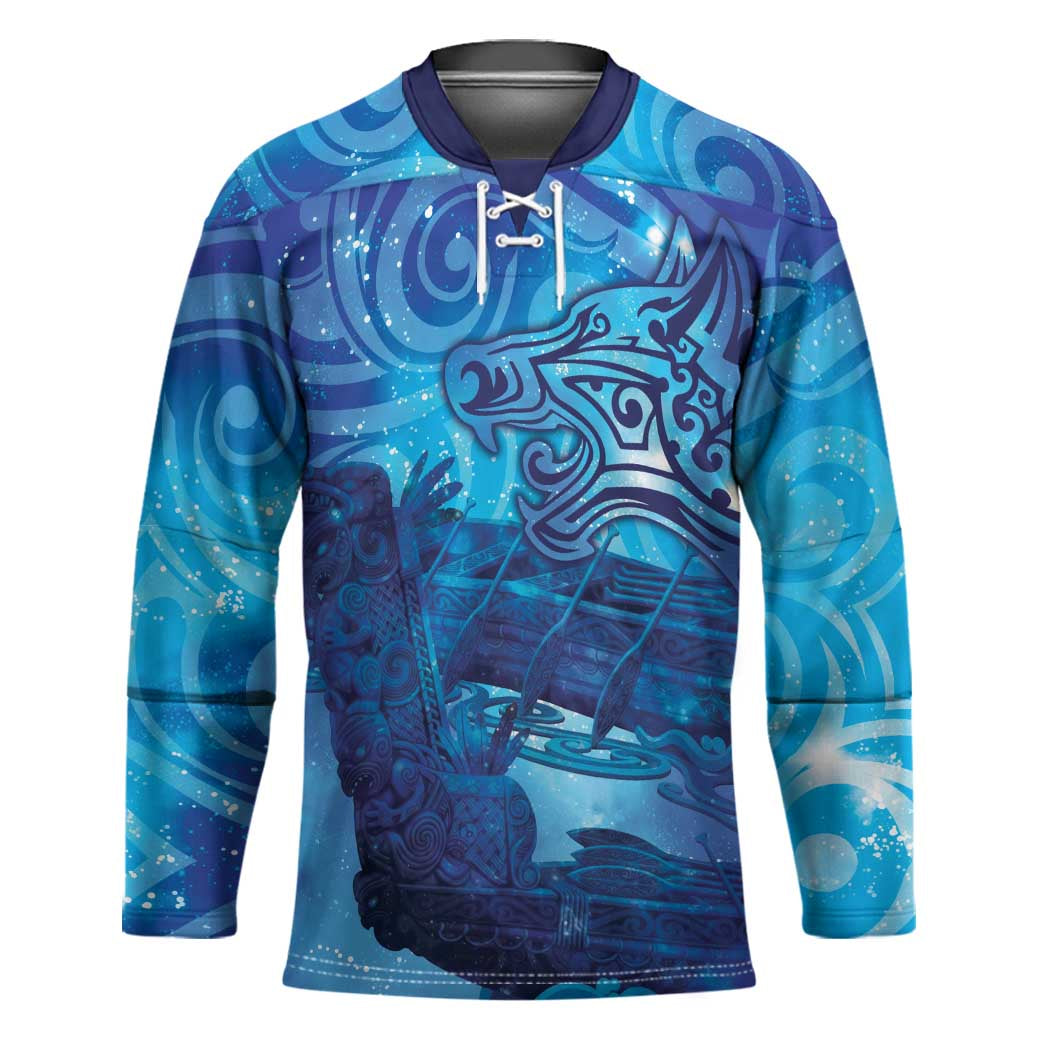 Kuri New Zealand Matariki Hockey Jersey Aotearoa Dog Waka Maori New Year Galaxy Vibes