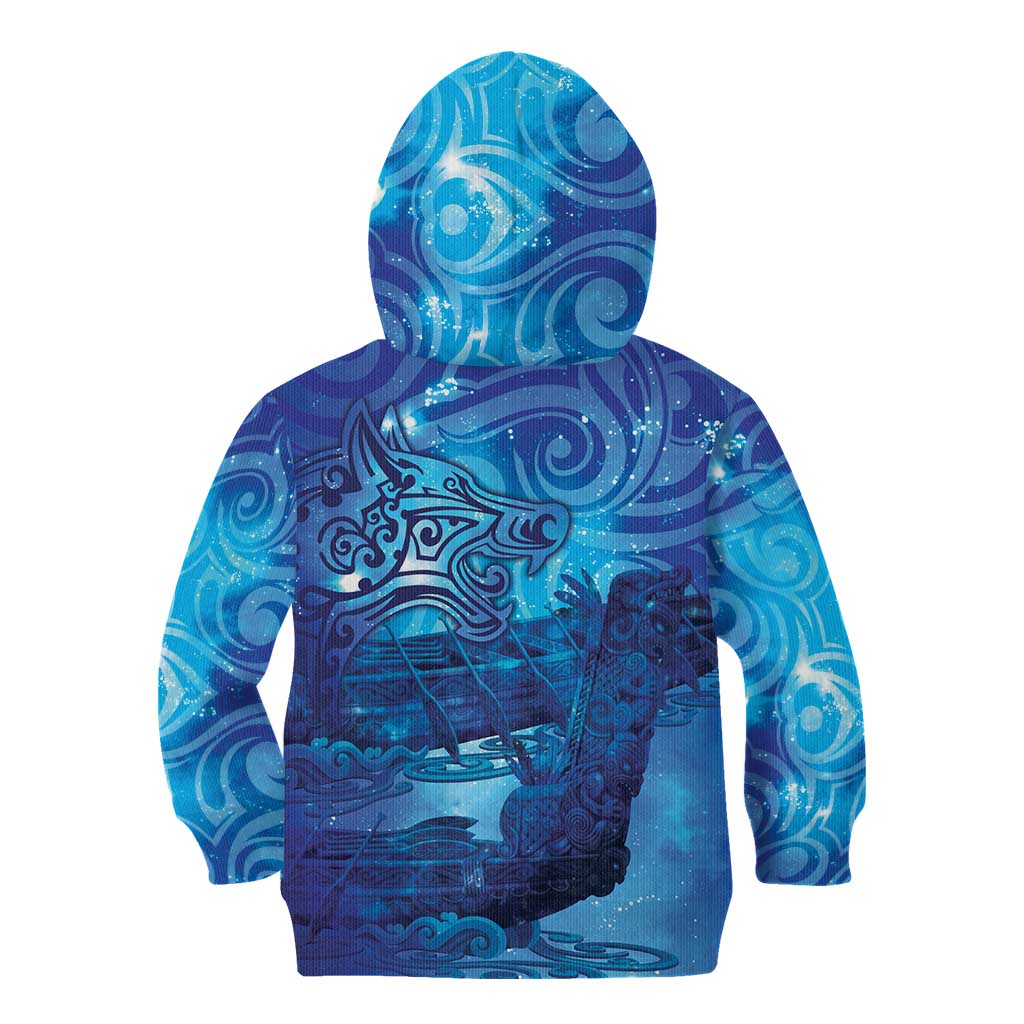 Kuri New Zealand Matariki Kid Hoodie Aotearoa Dog Waka Maori New Year Galaxy Vibes LT14 - Polynesian Pride