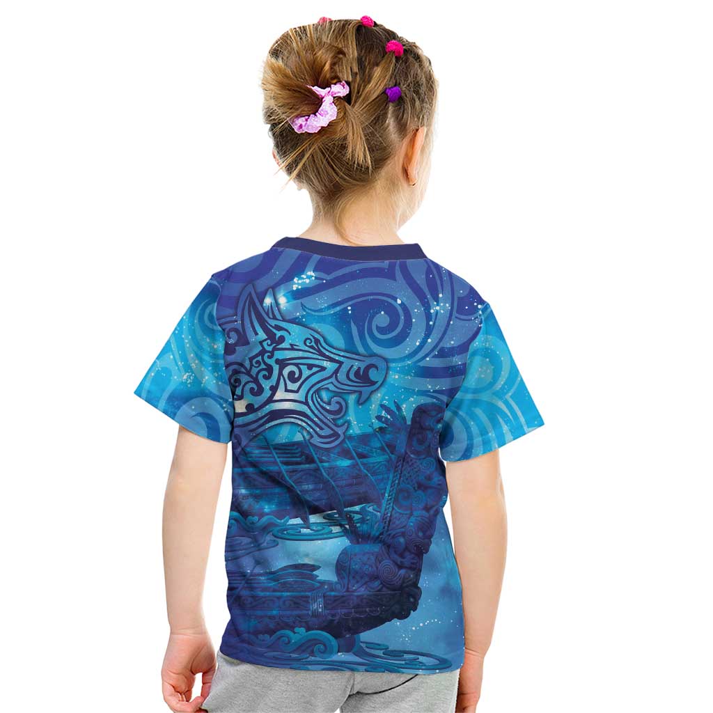 Kuri New Zealand Matariki Kid T Shirt Aotearoa Dog Waka Maori New Year Galaxy Vibes