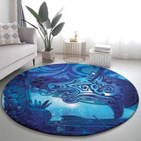 Kuri New Zealand Matariki Round Carpet Aotearoa Dog Waka Maori New Year Galaxy Vibes LT14 - Polynesian Pride