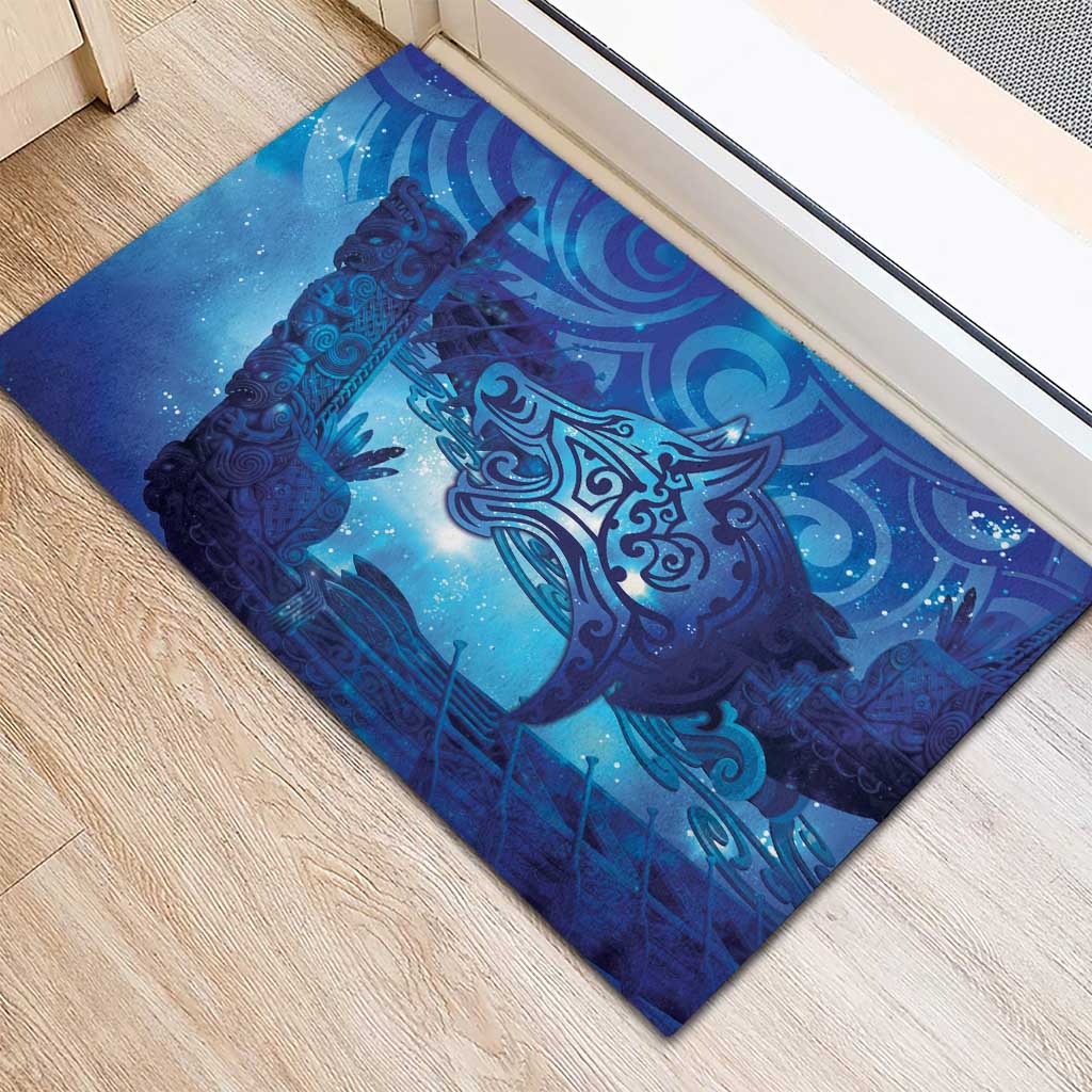 Kuri New Zealand Matariki Rubber Doormat Aotearoa Dog Waka Maori New Year Galaxy Vibes LT14 - Polynesian Pride