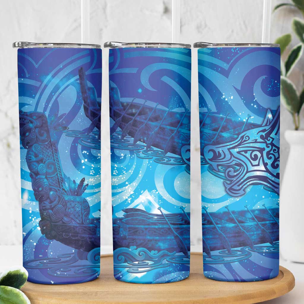 Kuri New Zealand Matariki Skinny Tumbler Aotearoa Dog Waka Maori New Year Galaxy Vibes LT14 - Polynesian Pride