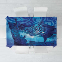 Kuri New Zealand Matariki Tablecloth Aotearoa Dog Waka Maori New Year Galaxy Vibes LT14 Blue - Polynesian Pride