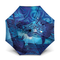 Kuri New Zealand Matariki Umbrella Aotearoa Dog Waka Maori New Year Galaxy Vibes LT14 One Size Folded 11.42 inch Opened Diameter 37.4 inch Blue - Polynesian Pride