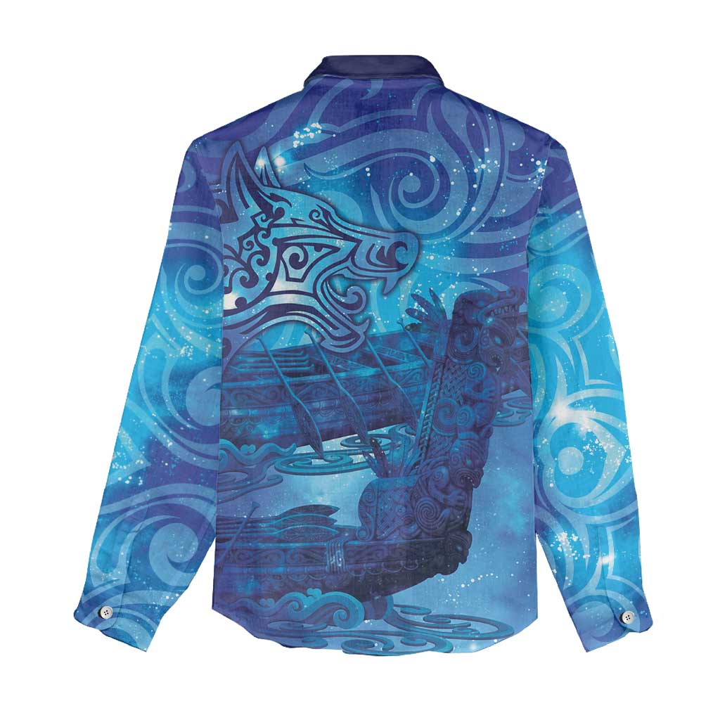 Kuri New Zealand Matariki Women Casual Shirt Aotearoa Dog Waka Maori New Year Galaxy Vibes LT14 - Polynesian Pride