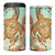 Hawaii 4 in 1 Can Cooler Tumbler Polynesian Shark and Sea Turtle Dreamy Turquoise Artsy