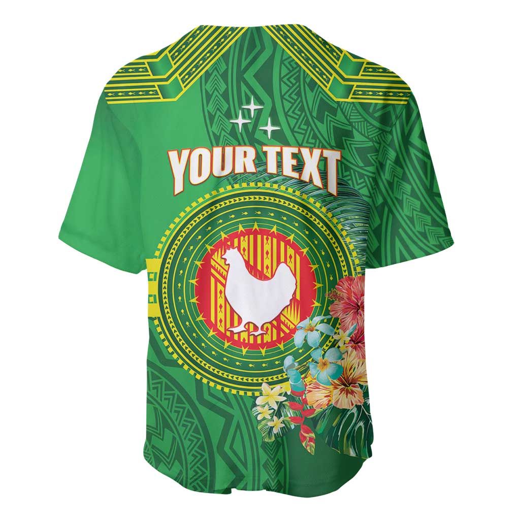 Personalized Manu'a Cession Day Baseball Jersey Tropical Flowers With Polynesian Pattern LT14 - Polynesian Pride