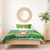 Personalized Manu'a Cession Day Bedding Set Tropical Flowers With Polynesian Pattern