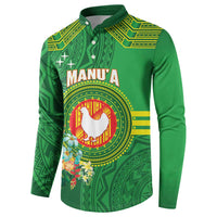 Personalized Manu'a Cession Day Button Sweatshirt Tropical Flowers With Polynesian Pattern LT14 - Polynesian Pride