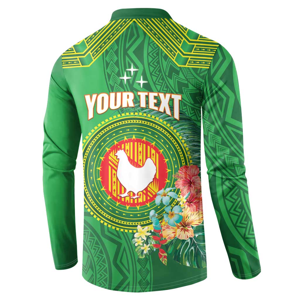 Personalized Manu'a Cession Day Button Sweatshirt Tropical Flowers With Polynesian Pattern LT14 - Polynesian Pride