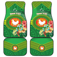Personalized Manu'a Cession Day Car Mats Tropical Flowers With Polynesian Pattern LT14 - Polynesian Pride