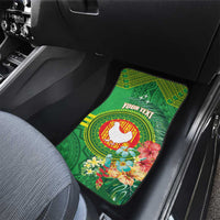 Personalized Manu'a Cession Day Car Mats Tropical Flowers With Polynesian Pattern LT14 - Polynesian Pride