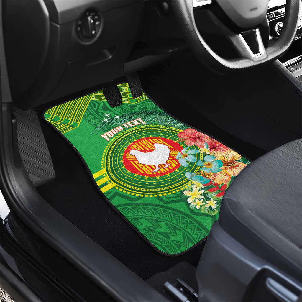 Personalized Manu'a Cession Day Car Mats Tropical Flowers With Polynesian Pattern LT14 - Polynesian Pride