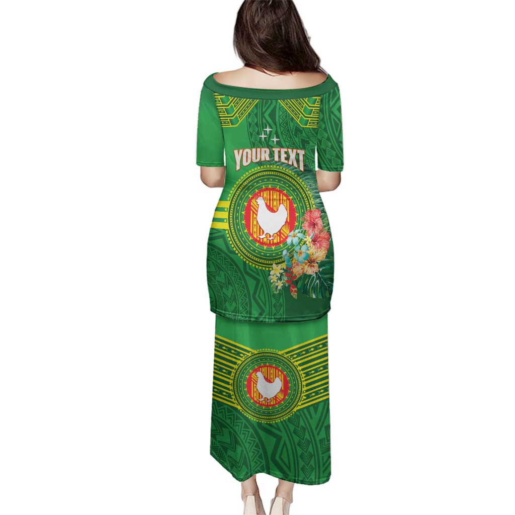 Personalized Manu'a Cession Day Family Matching Puletasi and Hawaiian Shirt Tropical Flowers With Polynesian Pattern