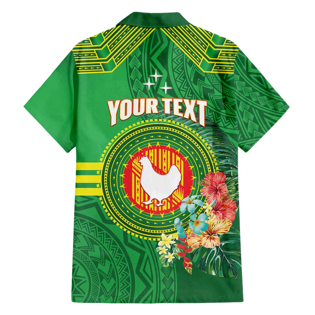 Personalized Manu'a Cession Day Family Matching Tank Maxi Dress and Hawaiian Shirt Tropical Flowers With Polynesian Pattern