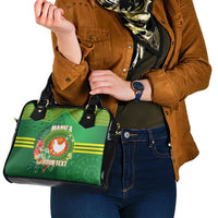 Personalized Manu'a Cession Day Shoulder Handbag Tropical Flowers With Polynesian Pattern