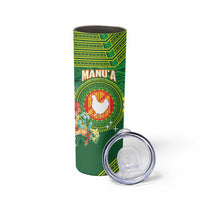 Personalized Manu'a Cession Day Skinny Tumbler Tropical Flowers With Polynesian Pattern LT14 - Polynesian Pride
