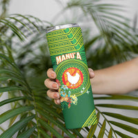 Personalized Manu'a Cession Day Skinny Tumbler Tropical Flowers With Polynesian Pattern LT14 - Polynesian Pride