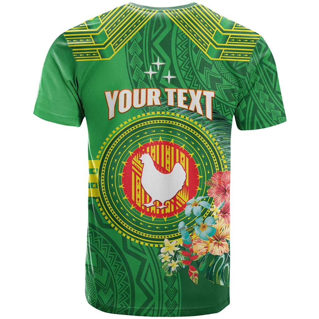 Personalized Manu'a Cession Day T Shirt Tropical Flowers With Polynesian Pattern LT14 - Polynesian Pride