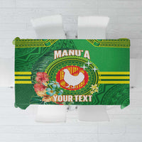 Personalized Manu'a Cession Day Tablecloth Tropical Flowers With Polynesian Pattern LT14 Green - Polynesian Pride