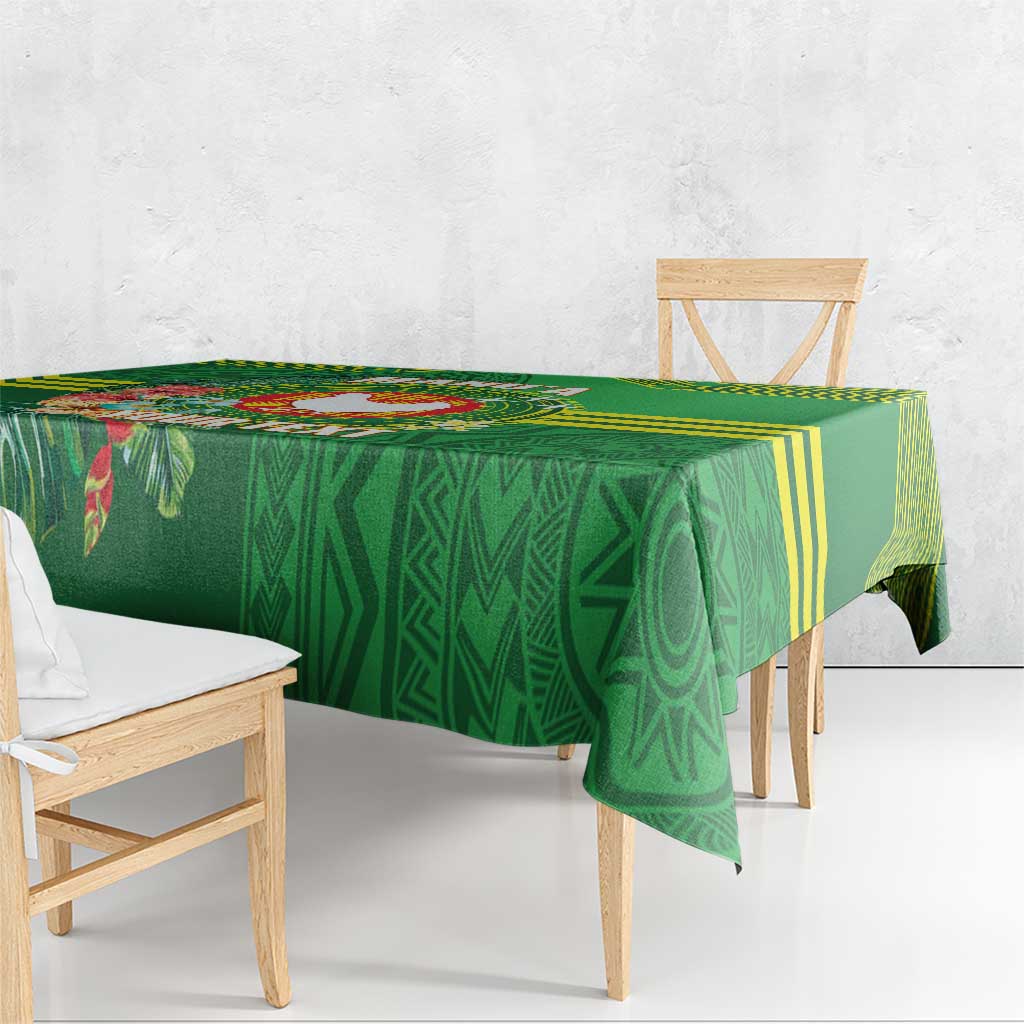 Personalized Manu'a Cession Day Tablecloth Tropical Flowers With Polynesian Pattern LT14 - Polynesian Pride