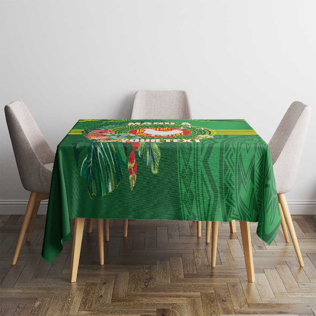 Personalized Manu'a Cession Day Tablecloth Tropical Flowers With Polynesian Pattern LT14 - Polynesian Pride