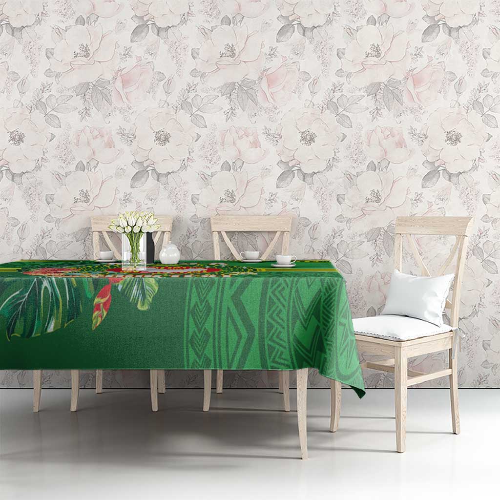 Personalized Manu'a Cession Day Tablecloth Tropical Flowers With Polynesian Pattern LT14 - Polynesian Pride