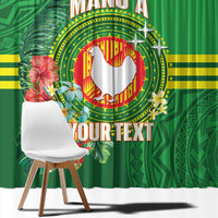Personalized Manu'a Cession Day Window Curtain Tropical Flowers With Polynesian Pattern LT14 - Polynesian Pride