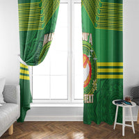 Personalized Manu'a Cession Day Window Curtain Tropical Flowers With Polynesian Pattern LT14 - Polynesian Pride