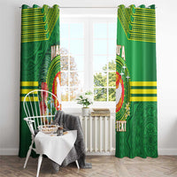 Personalized Manu'a Cession Day Window Curtain Tropical Flowers With Polynesian Pattern LT14 - Polynesian Pride