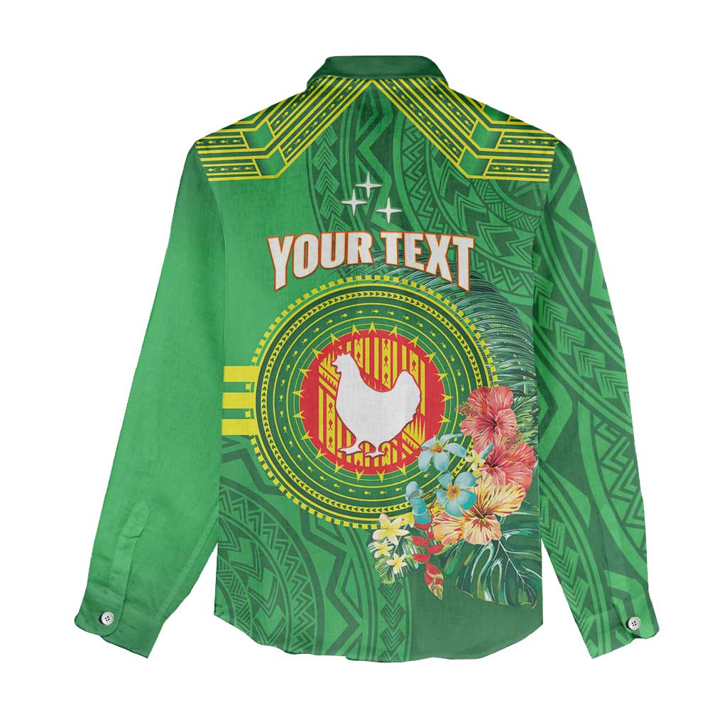 Personalized Manu'a Cession Day Women Casual Shirt Tropical Flowers With Polynesian Pattern