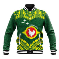Manu'a Flag Day Baseball Jacket Polynesian Pattern National Color Proud LT14 Unisex Green - Polynesian Pride