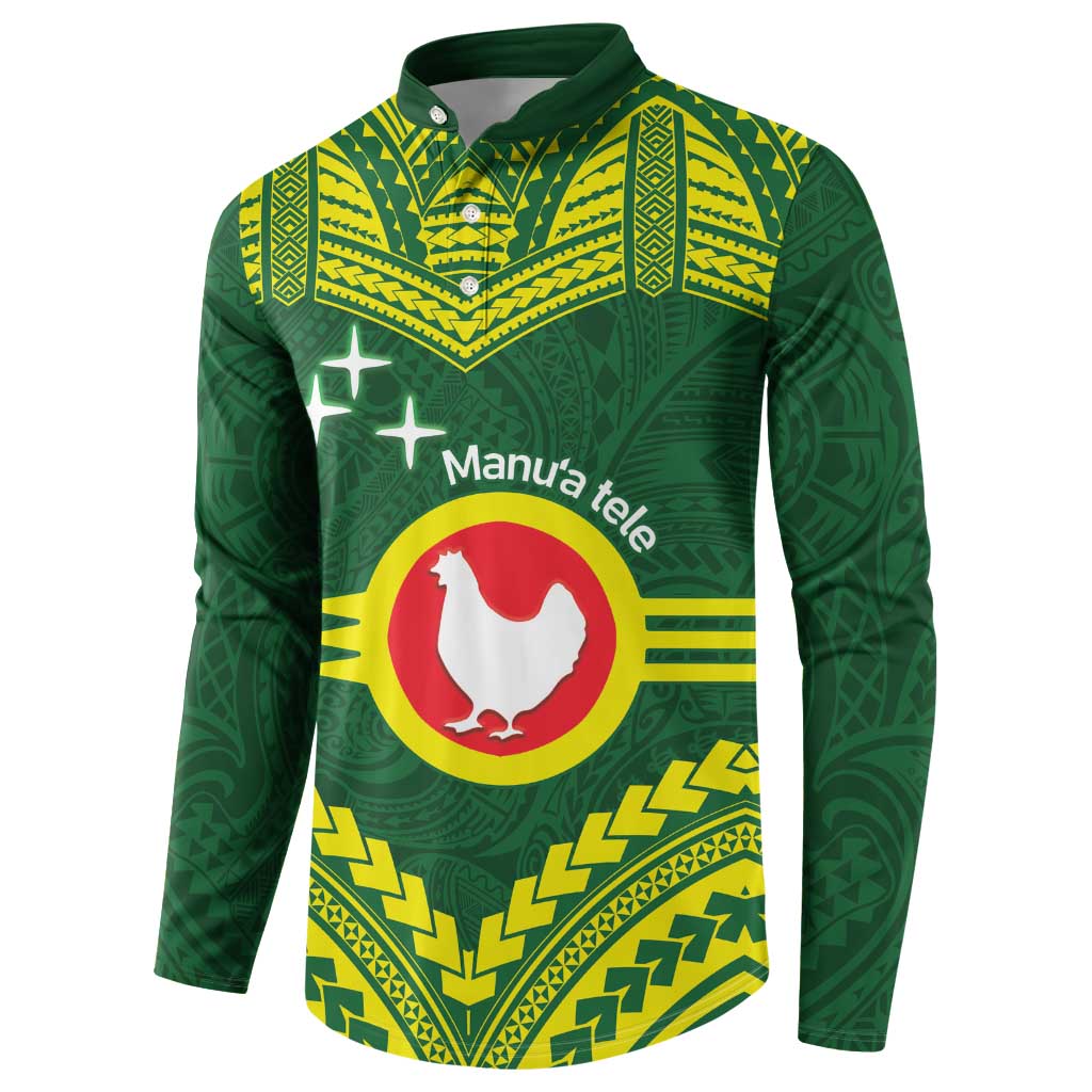Manu'a Flag Day Button Sweatshirt Polynesian Pattern National Color Proud LT14 - Polynesian Pride