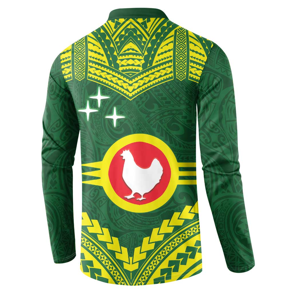 Manu'a Flag Day Button Sweatshirt Polynesian Pattern National Color Proud LT14 - Polynesian Pride