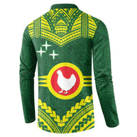 Manu'a Flag Day Button Sweatshirt Polynesian Pattern National Color Proud LT14 - Polynesian Pride